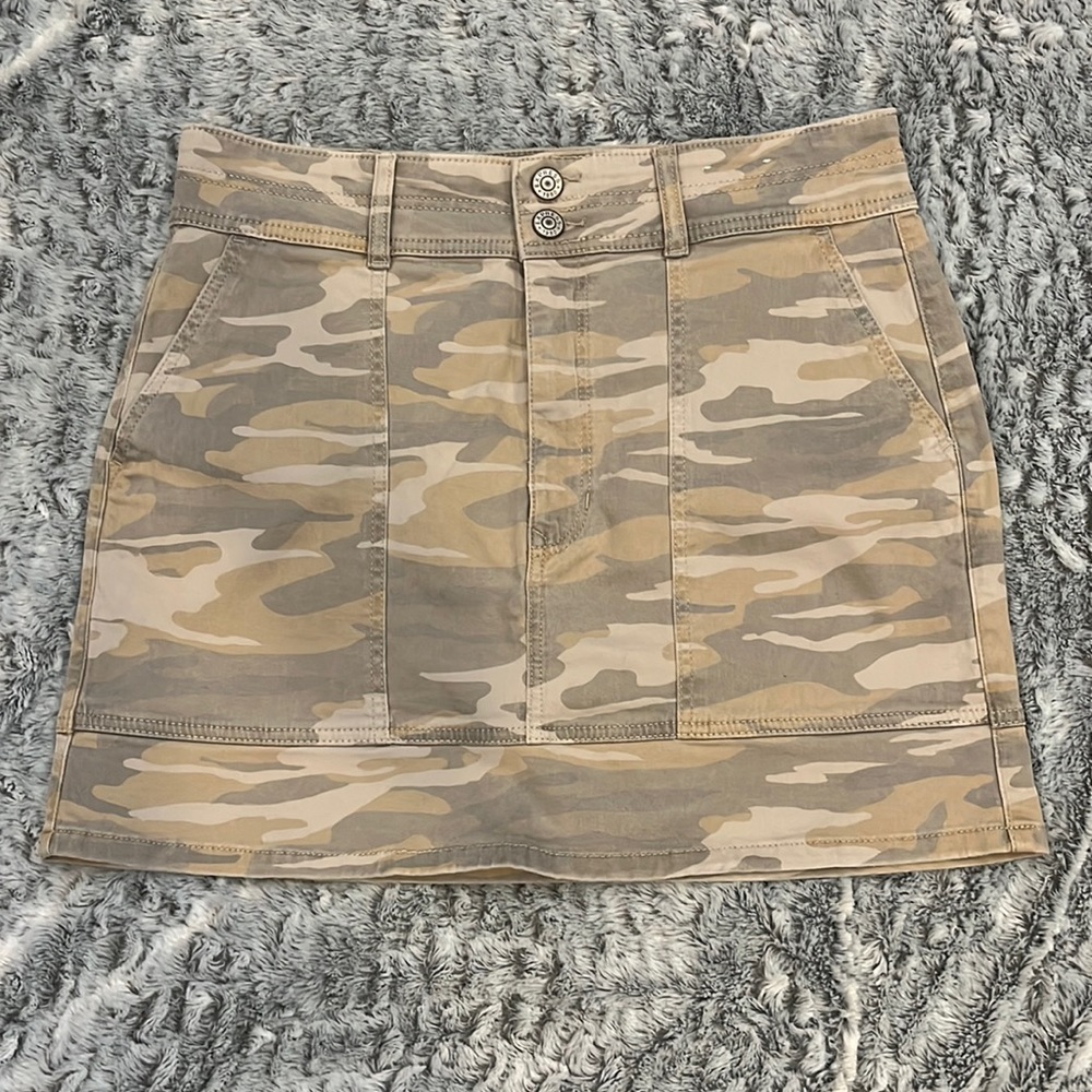 Express High Rise Stretch Camo Skirt